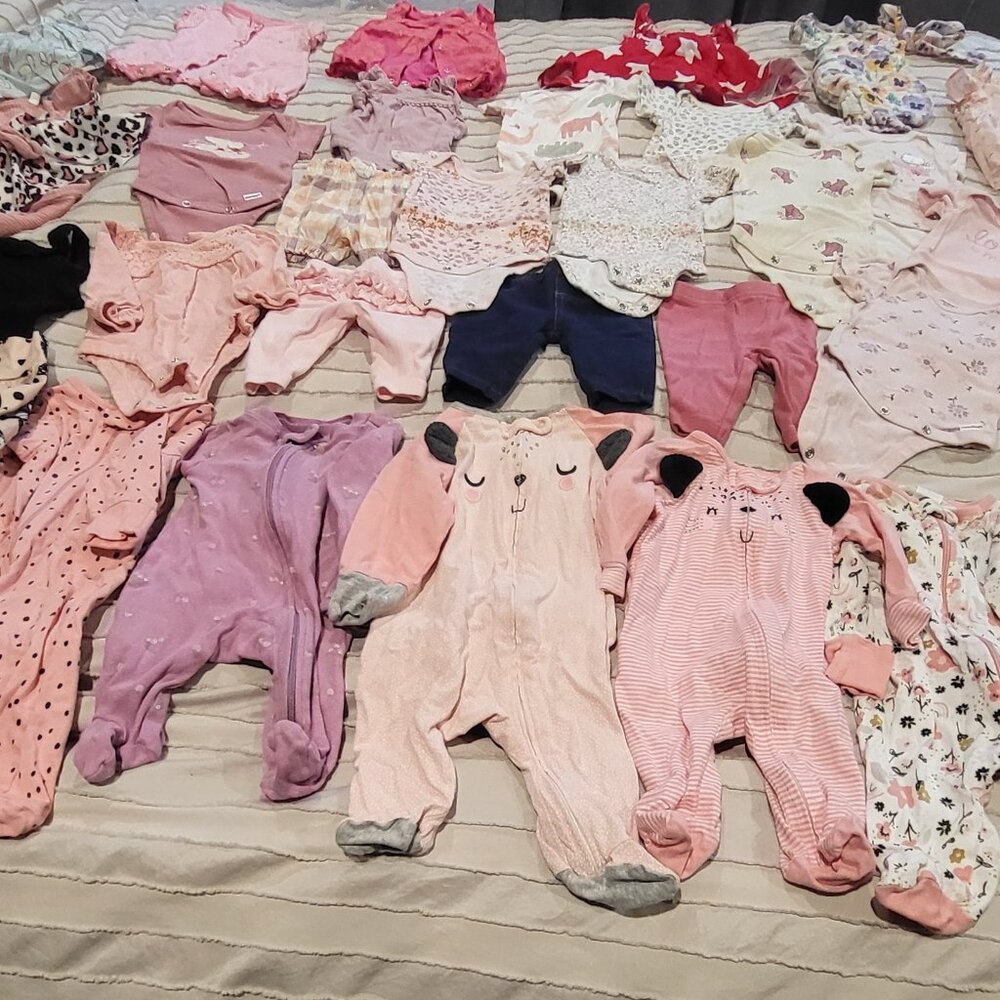 Newborn Baby Girls Bundle Onesies Dresses Tops Shorts Matching Sets PJs Rompers
